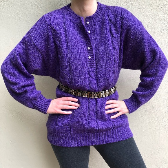 🌟 VINTAGE Purple knit in good condition 🌟 - Picture 2 of 7